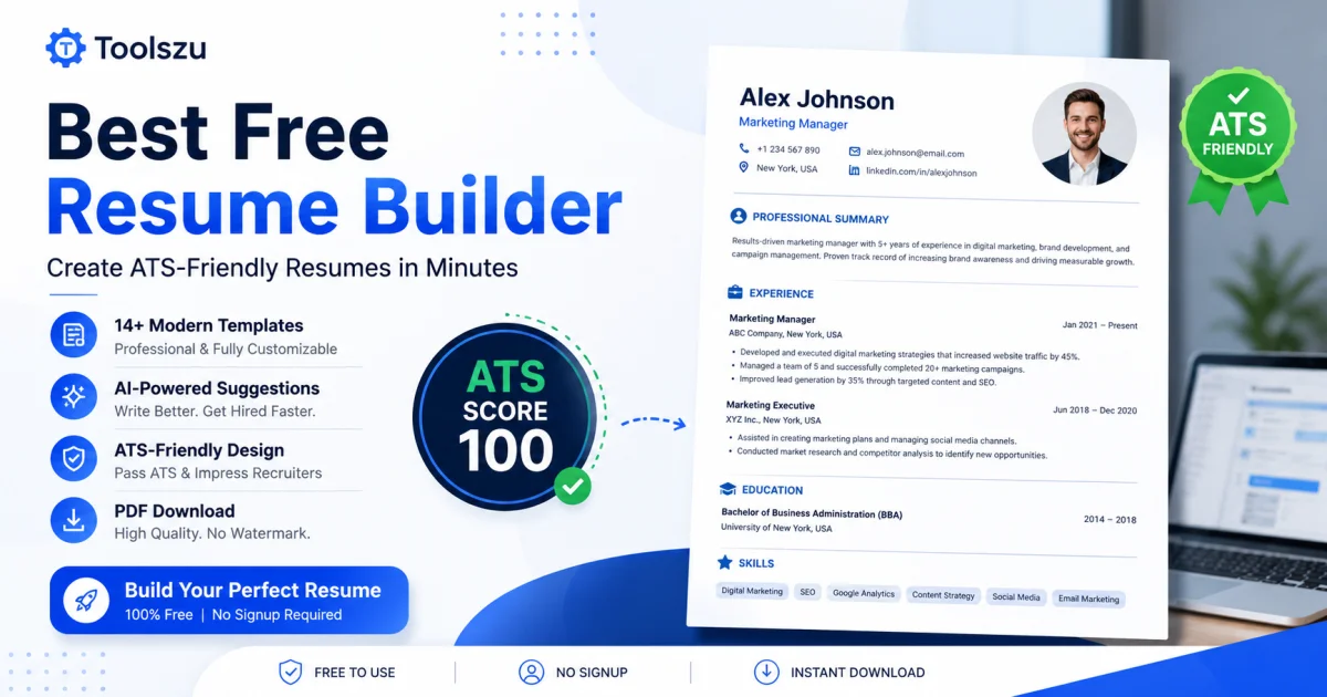 Best Free Resume Builder – ATS Score 100 Resume Maker