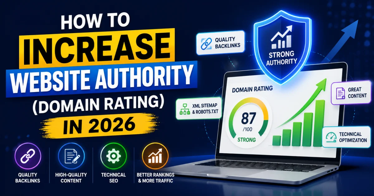 How to Increase Website Authority (Domain Rating) in 2026