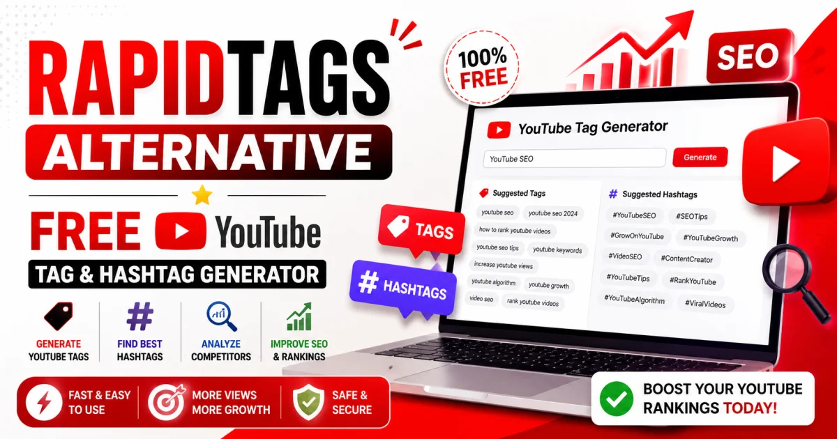 Rapidtags – Free YouTube Tag Generator and Hashtag Generator Alternative