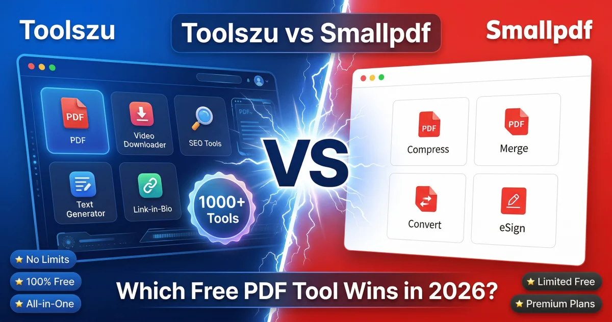 Toolszu vs Smallpdf: Which Free PDF Tool Wins in 2026?