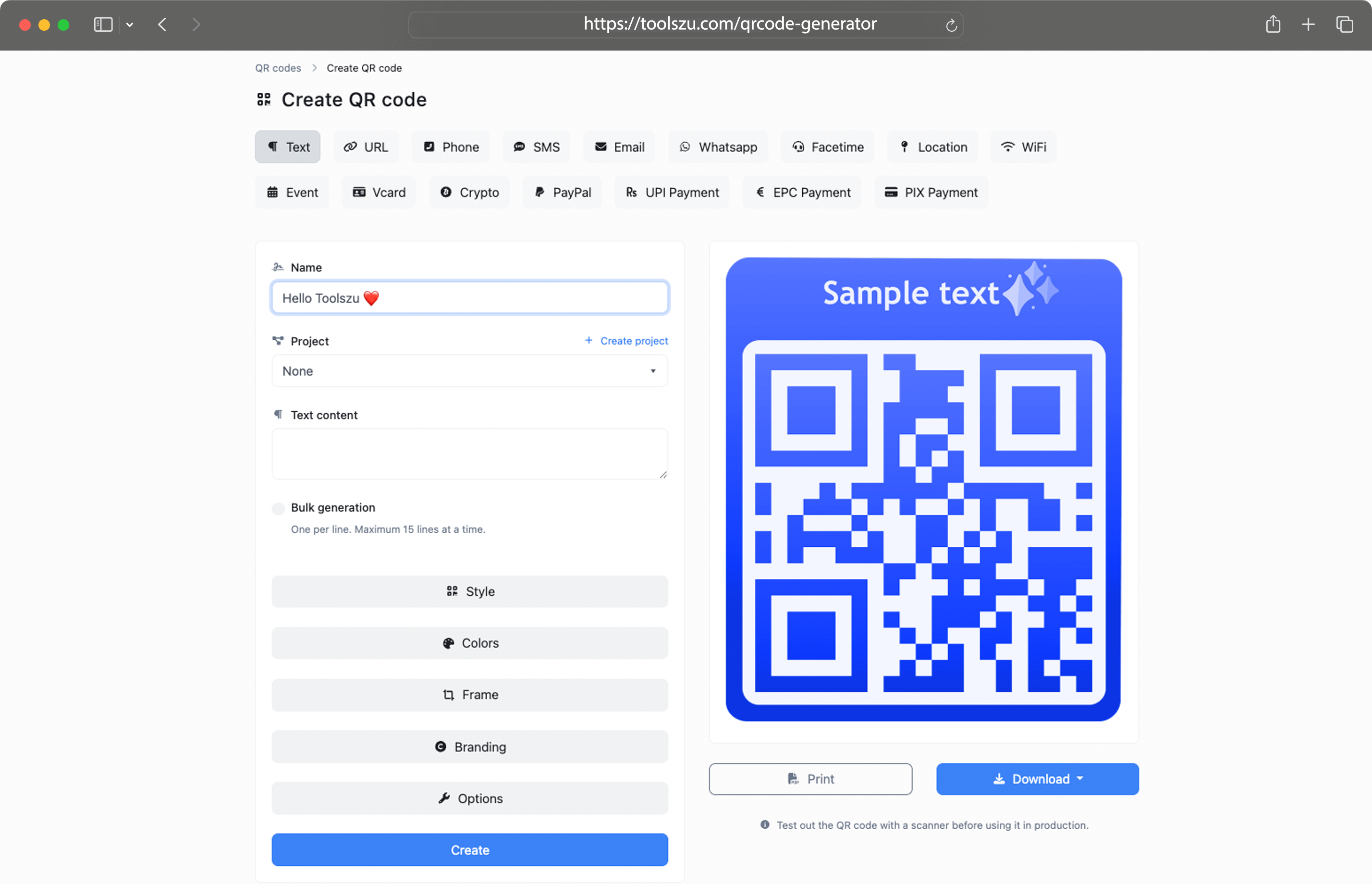Screenshot of app dashboard