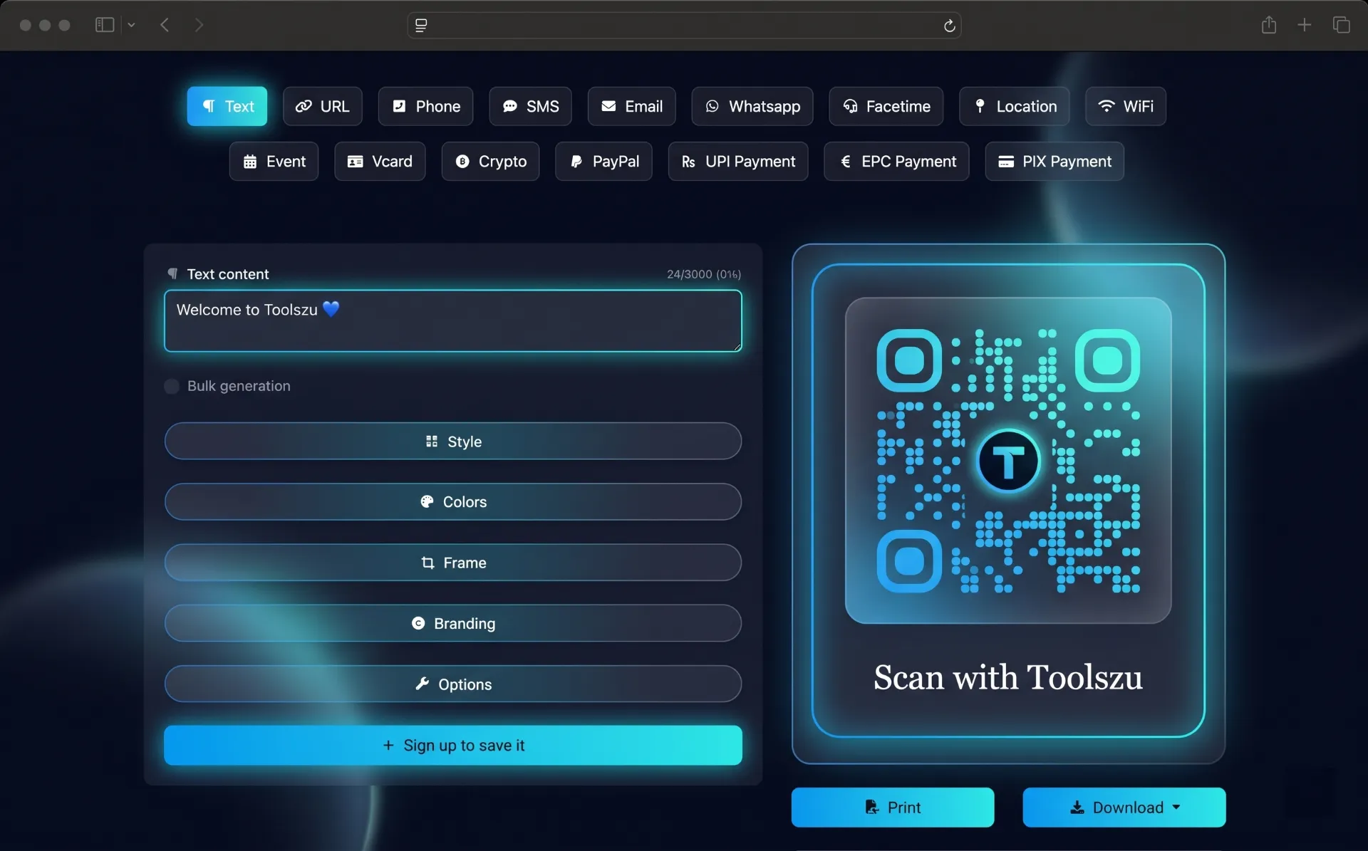 Screenshot of app dashboard