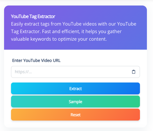 YouTube Video Tag Extractor