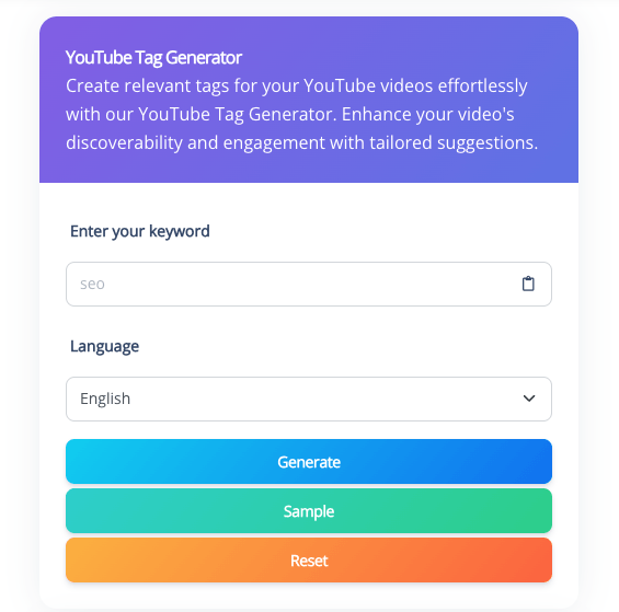 YouTube Video Tag Generator